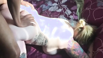 BBW tattooed wife watched fucking BBC