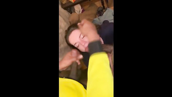 White girl couldn't Resist Sucking two BBC
