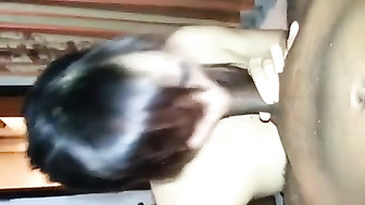 Asian goes wild sucking out his BBC cum
