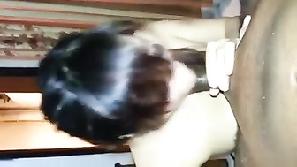 Asian goes wild sucking out his BBC cum