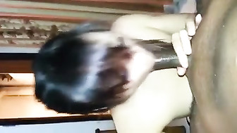 Asian goes wild sucking out his BBC cum