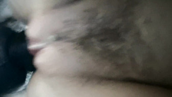 Black cock cums in white pussy