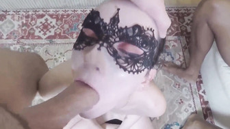 White slut with butt plug gets big dicks