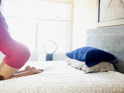 Horny brunette scores ones more time and gets impregnated by black bull