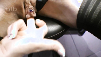 Hot gf in stockings with tight pussy