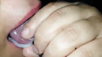 Her first BBC cum in mouth