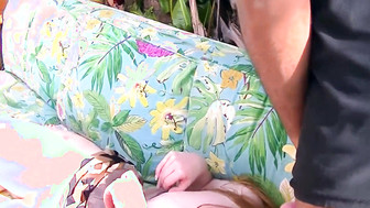 Great outdoor gangbang lesson