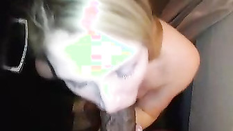 Busty hotwife sucks bull