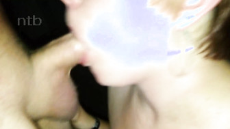 Horny wife sucks and fucks friend's dick in front of her hubby