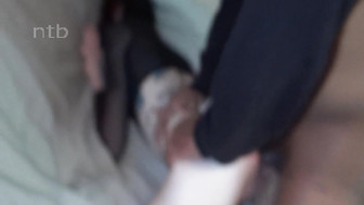 Hung black stud fucks white babe bareback and cums hard on her ass