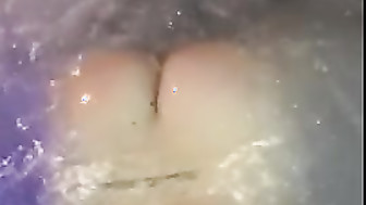 Blonde wife in hot tub sucking BBC