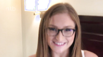 Horny blond with goggles sucks that bbc and gets it bareback in her pussy