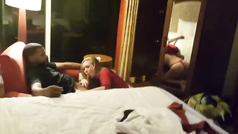 Hotwife talk dirty with cuckold husband during BBC fucks her