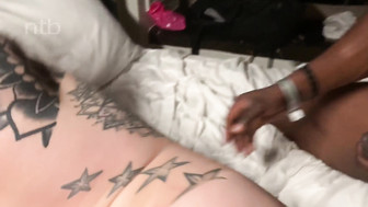 BBC drills her hairy pussy and tight ass