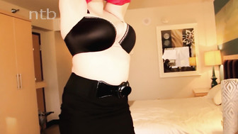 Curvy redhead in black stockings fucked by BBC