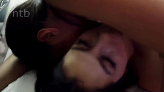 Two sexy brunettes shares big black dick