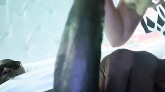 Steaming hot blowjob for hung black bull and big cumload for curvy white babe