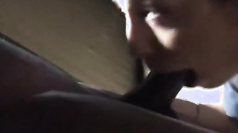 White blonde blows BBC outside