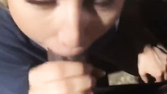 White blonde blows BBC outside