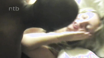 Beautiful wife gets her face and hair all smeared with black lover's messy cum