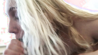 Curvy white milf pleases black lover and receives messy creampie in her ass