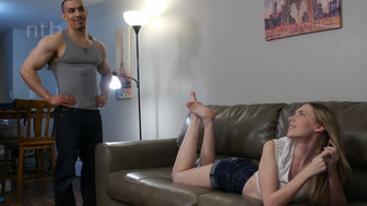 Strong brown bull and petite blonde wife