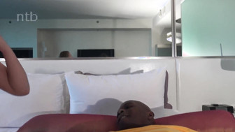 Sexy white honey sucks and fucks big black cock and gets creampied