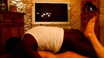 Real wife with BBC in the kitchen hubby gets sloppy seconds