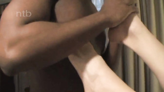 Two MILFs share big black cock