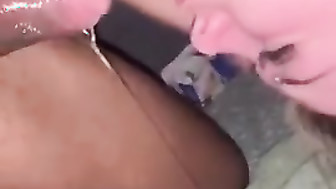 Curvy Blonde Gets her first Throat Fuck by BBC