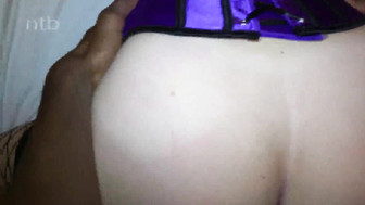 Horny wife in black stockings having fun with her black lover