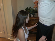 Hotwife in white lingerie having fun with her black lover