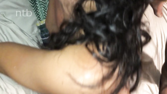Blond white honey literally played with her two new black dicks
