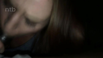 Pretty white mom with goggles sucks off that huge black dong in her car