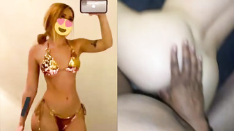 Bull use wife's holes while hubby lay jerk off