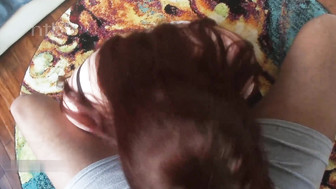 Redhead gets fucked by big black cock and milks those hard black balls dry