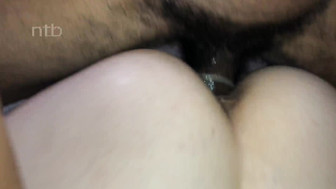 Horny girl sucks two big black cocks and gets creampie in her wet pussy