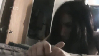 White housewife struggles with huge black cock