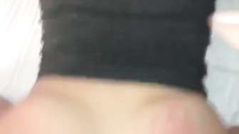 Blonde girl takes BBC ride