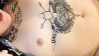 Royal treatment for smooth shaved white pussy and bareback fucking