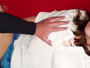 Stuffed and smeared with friend's cum and thoroughly cleaned by her husband