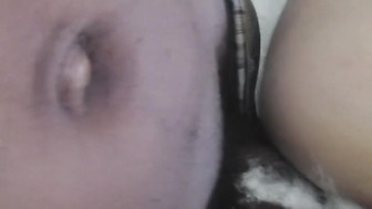 Fat ass white girl can't stop creaming on black cock