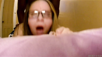 Geek girl gets fucked from behind