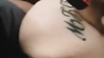 White Girl let Black dick in pregnant pussy