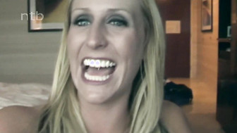Fit white blond with small tits tried her very first big black dick