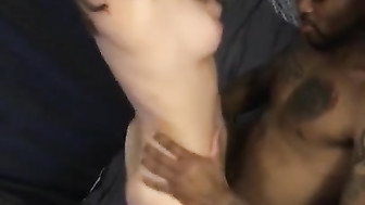 Riding her first Big Black Cock