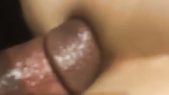 Perfect white babe gets that big black cudgel bareback from behind