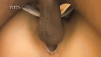 Black stud fucks brunette wife hard and unloads his balls on her face