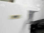 Hubby was watching tv while his wife was getting lunch ready and her BBC dropped by and all she could do was to give him a quick blowjob