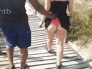 Cuckold white wife fucks hung black stud outdoor while her hubby was filming